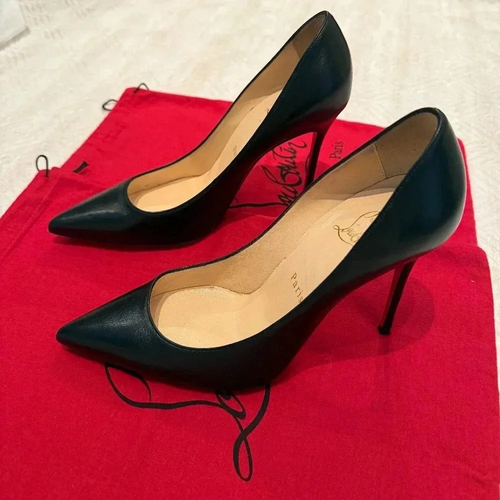 AUTHENTIC  Black 100mm Decolette 554, Christian Louboutin, 36.5 (Not For Bundle) - Picture 2 of 15